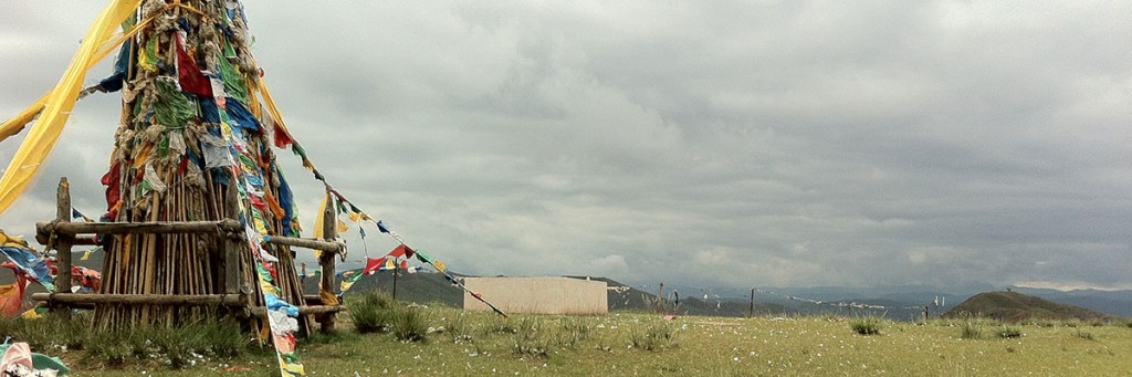 Tibetan Buddhist prayer tower in Xiahe, rural Gansu